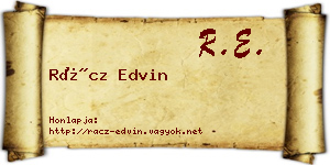 Rácz Edvin névjegykártya